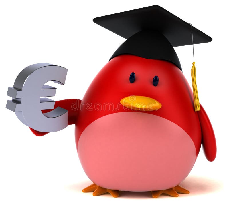 Rode vogel - 3D Illustratie stock illustratie