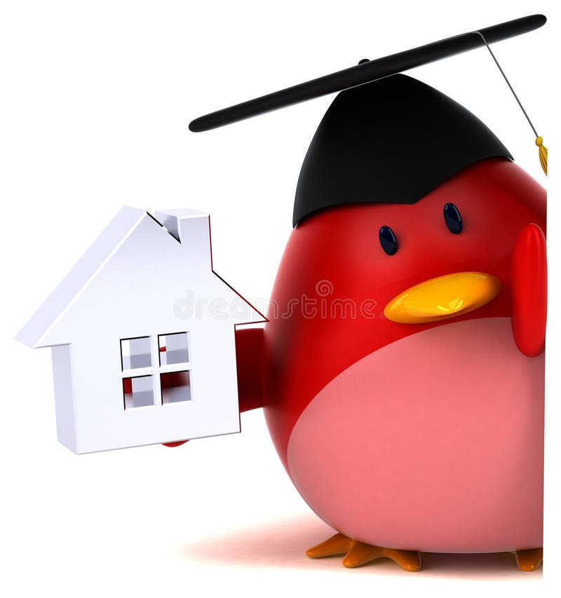 Rode vogel - 3D Illustratie royalty-vrije illustratie