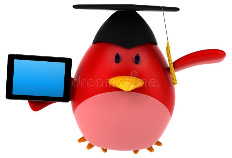 Rode vogel - 3D Illustratie stock illustratie