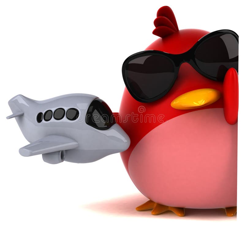 Rode vogel - 3D Illustratie stock illustratie