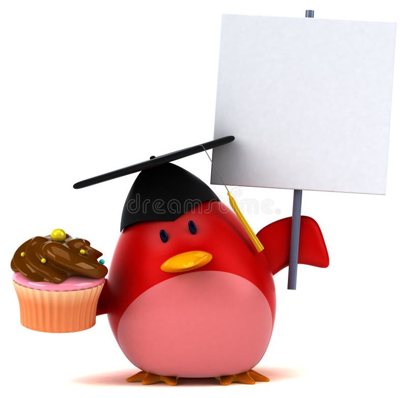 Rode vogel - 3D Illustratie stock illustratie