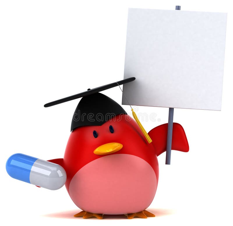 Rode vogel - 3D Illustratie royalty-vrije illustratie