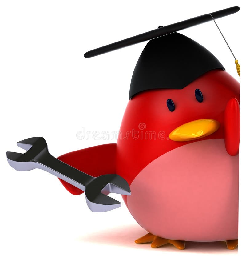 Rode vogel - 3D Illustratie stock illustratie