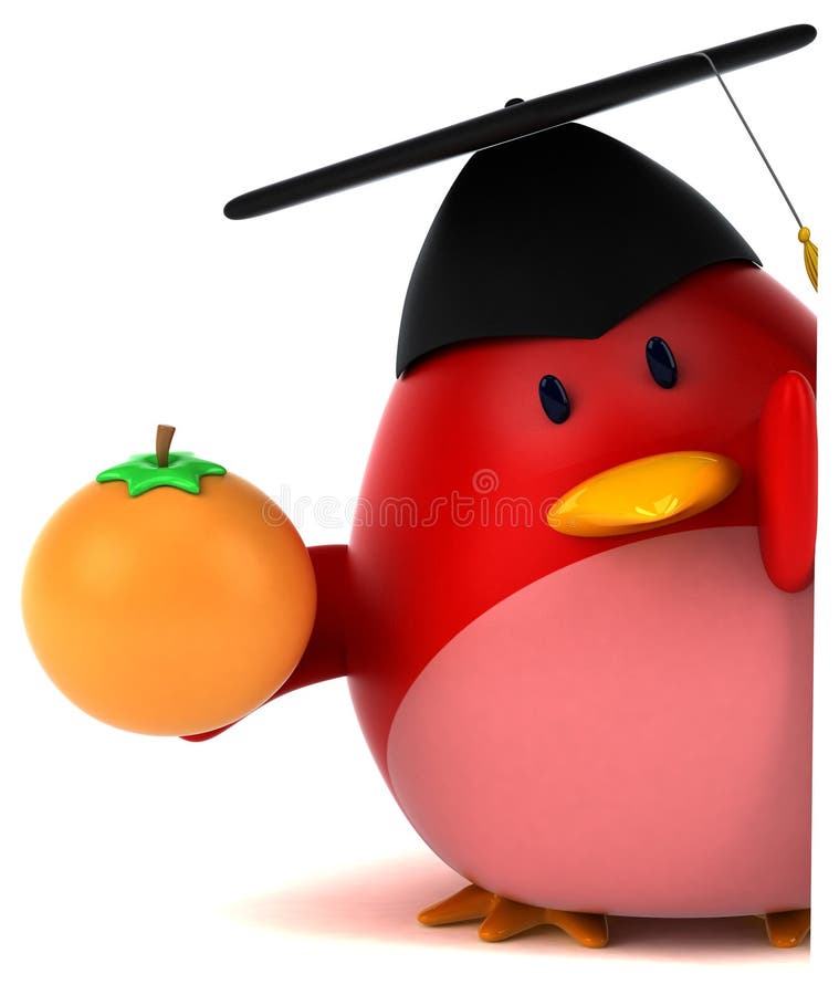 Rode vogel - 3D Illustratie stock illustratie