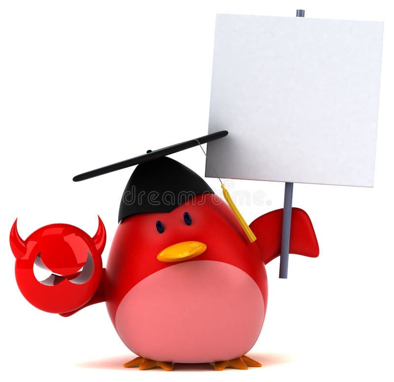 Rode vogel - 3D-illustratie stock illustratie