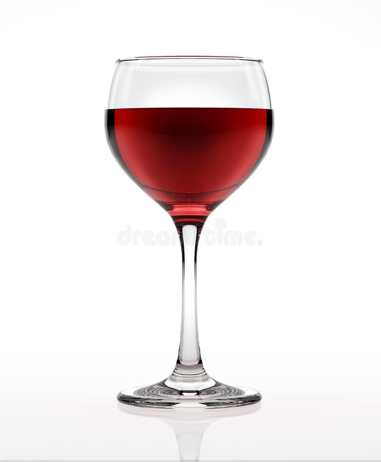 Red wine glass, on white surface and background, viewed from a side. Clipping path included. Red wine glass, on white surface and background, viewed from a side. Clipping path included.