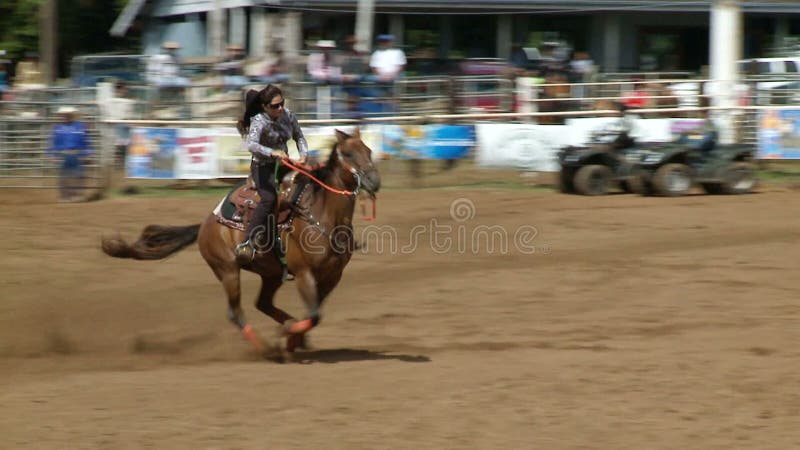 Rodeo Cowboys - Cowgirls Barrel Racing in Slow Motion - Clip 4 of 5