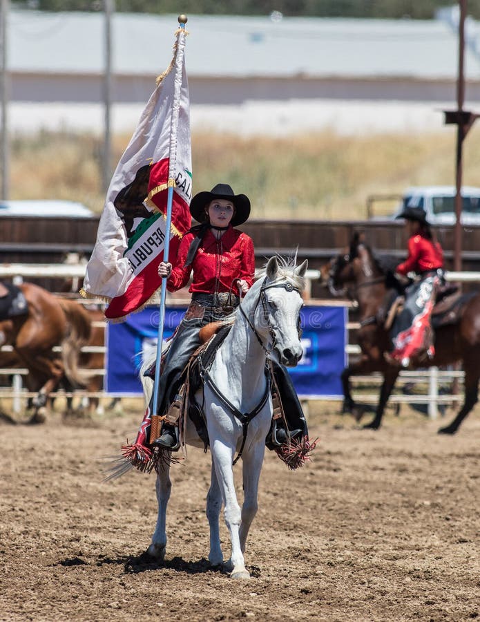 Rodeo drill team members at the Cottonwood Rodeo in northern California.