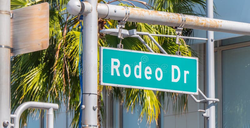 Rodeo Drive-Straßenschild in Beverly Hills stockfotografie Rodeo Drive-Straßenschild in Beverly Hills stockfotografie
