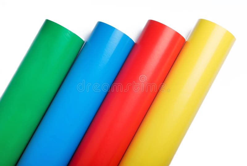 Rollos de papel de colores fotografía de archivo libre de regalías