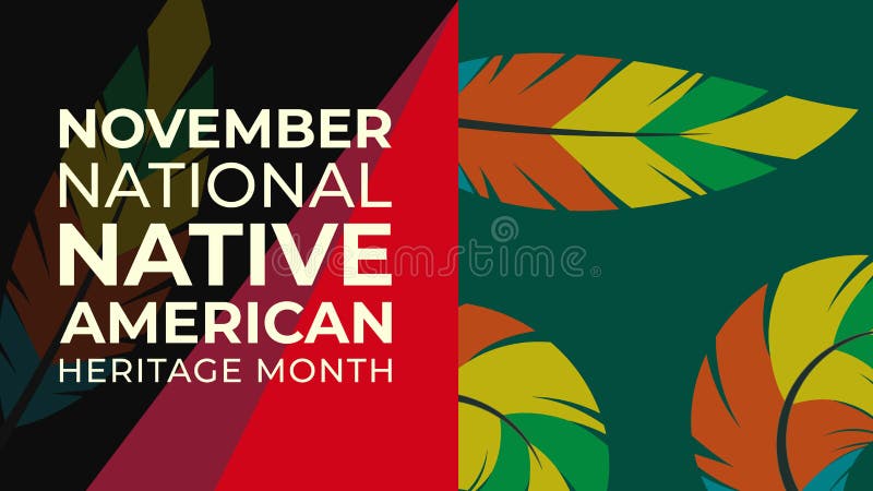 Native American Heritage Month. Background design with feather ornaments celebrating Native Indians in America. Holiday, art. Native American Heritage Month. Background design with feather ornaments celebrating Native Indians in America. Holiday, art