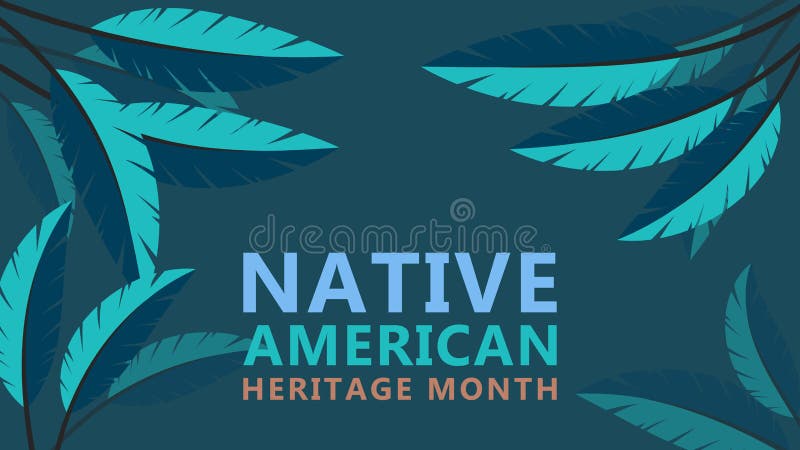 Native American Heritage Month. Background design with feather ornaments celebrating Native Indians in America. Shape, sign. Native American Heritage Month. Background design with feather ornaments celebrating Native Indians in America. Shape, sign