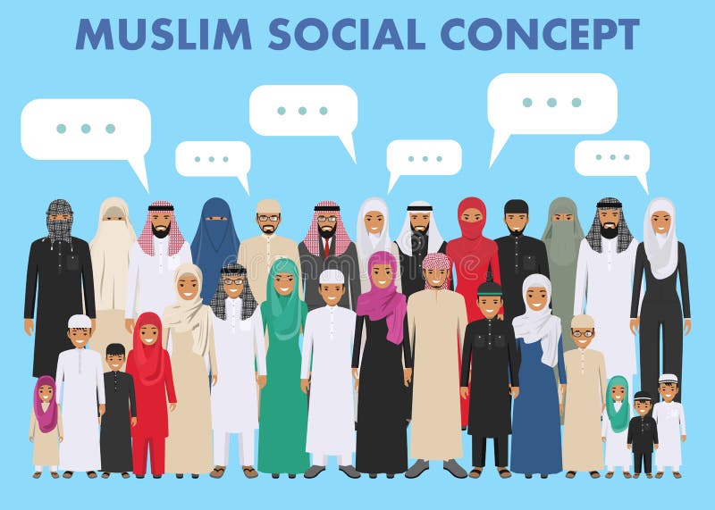 Rodzinny i ogólnospołeczny pojęcie Arabscy osob pokolenia przy różnymi wiekami Grupowi potomstwa i dorosłych stać muzułmańscy lud ilustracji Rodzinny i ogólnospołeczny pojęcie Arabscy osob pokolenia przy różnymi wiekami Grupowi potomstwa i dorosłych stać muzułmańscy lud ilustracji