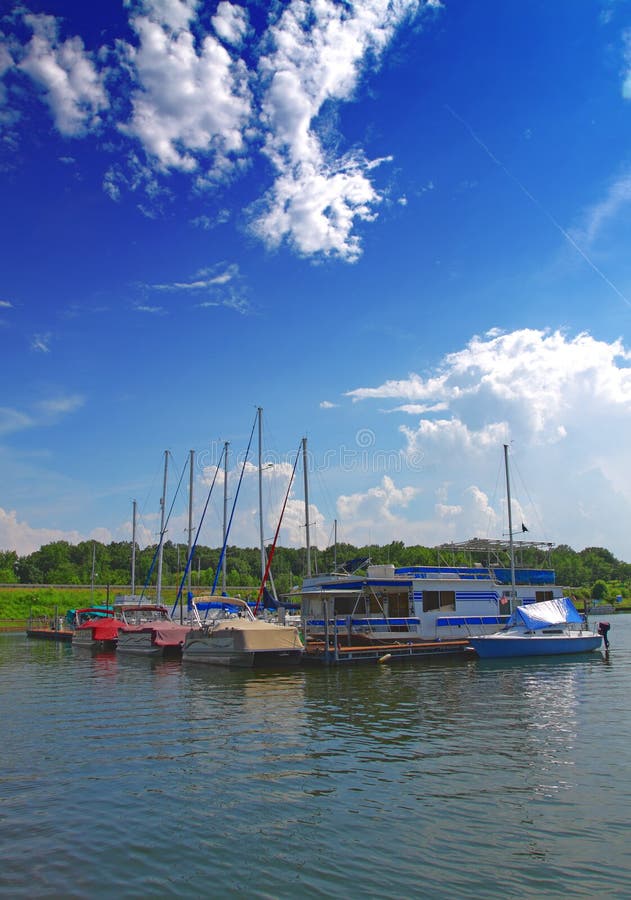 Boats anchored at a dock. Boats anchored at a dock