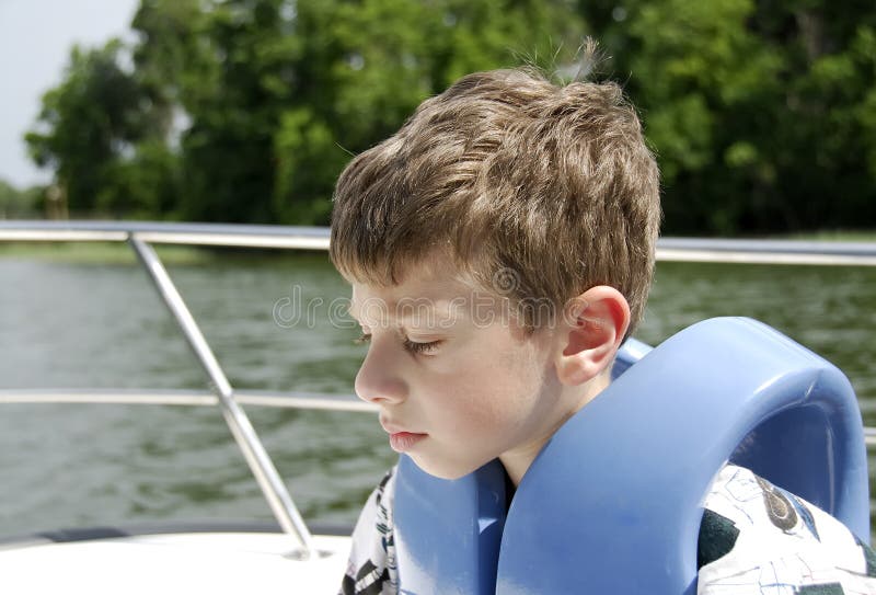 Young Boy on a Boat. Young Boy on a Boat