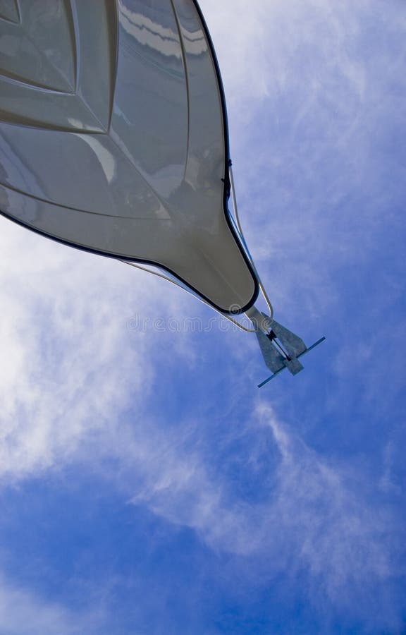 Underside hull and bow of a power boat. Underside hull and bow of a power boat