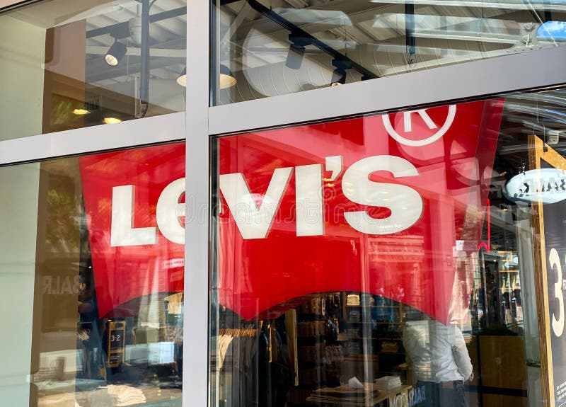 View on Facade with Logo Lettering of LeviÂ´s Jeans Company at Shop  Entrance Editorial Photography - Image of facade, retail: 183544202