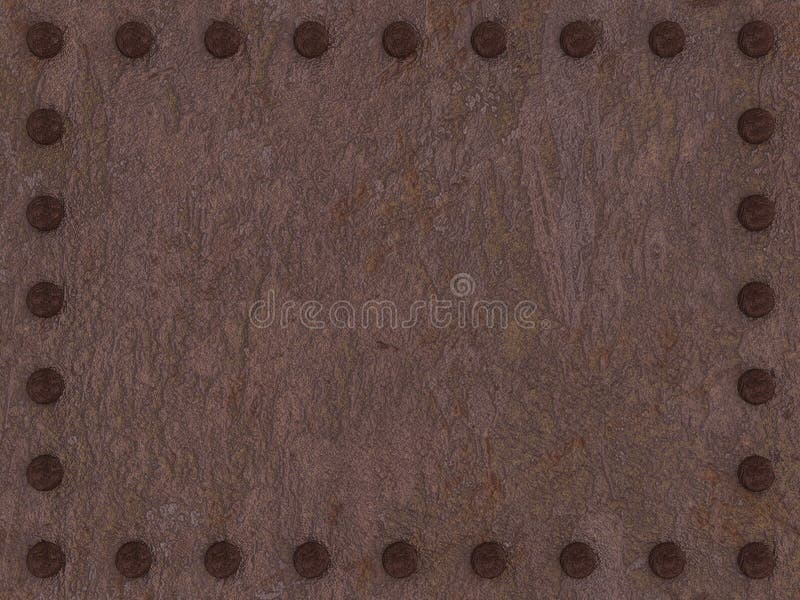 Roestige metaalplaat met klinknagelsachtergrond stock illustratie Roestige metaalplaat met klinknagelsachtergrond stock illustratie