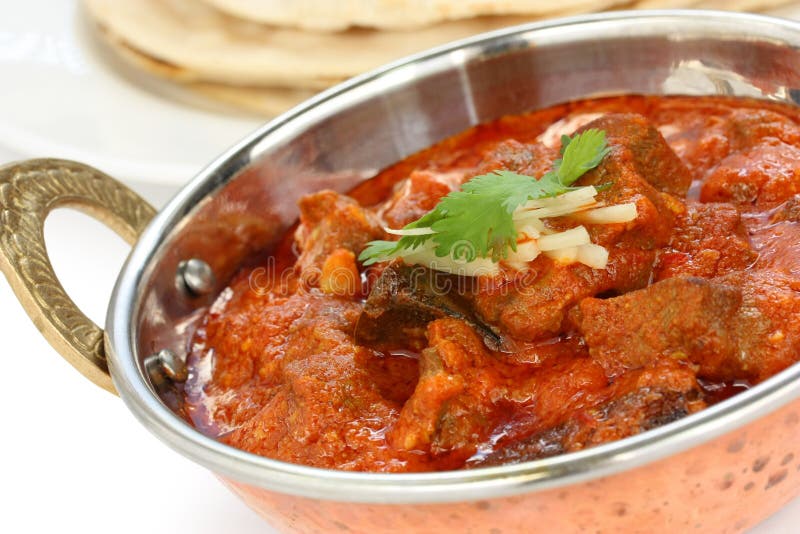 Rogan josh för Mutton, muttoncurry, indisk kokkonst arkivfoton