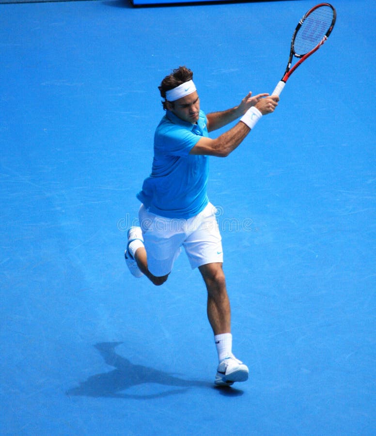Tennis player Roger Federer at the Australian Open 2010. Tennis player Roger Federer at the Australian Open 2010