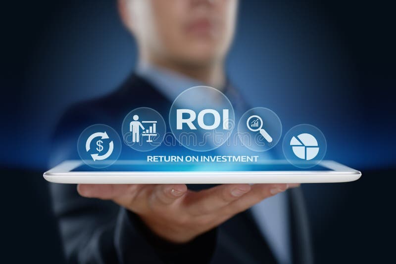 ROI Return no conceito da tecnologia do negócio do Internet do sucesso do lucro da finança do investimento
