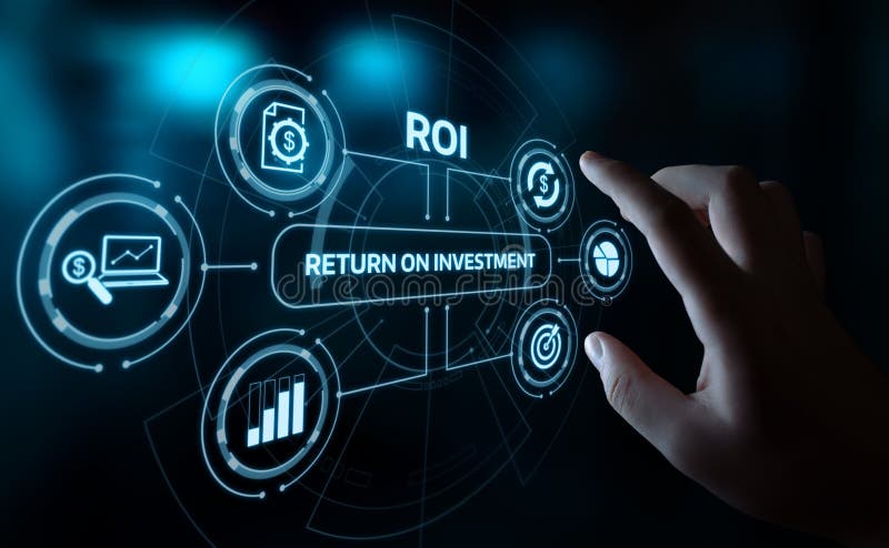 ROI Return på begrepp för teknologi för affär för internet för framgång för investeringfinansvinst
