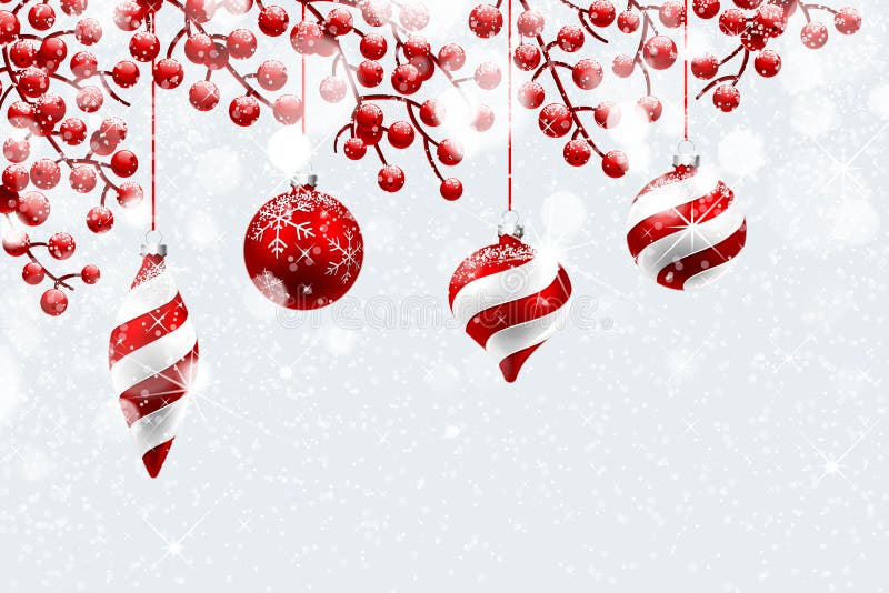 Rojo de la Navidad decoraciones ilustración del vector Rojo de la Navidad decoraciones ilustración del vector