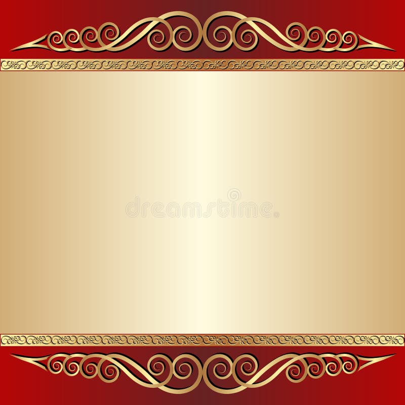 Fondo rojo y dorado stock de ilustración