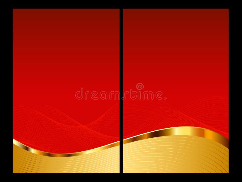 Rojo y fondo del oro, frente y parte posterior abstractos stock de ilustración Rojo y fondo del oro, frente y parte posterior abstractos stock de ilustración