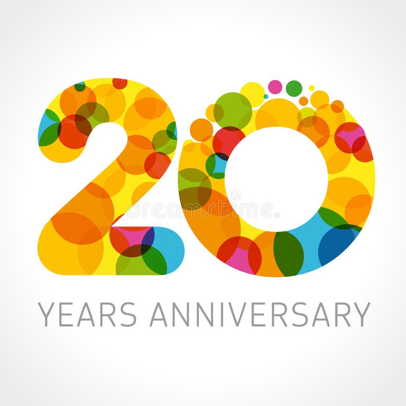 20 rok rocznicowego okręgu kolorowego loga