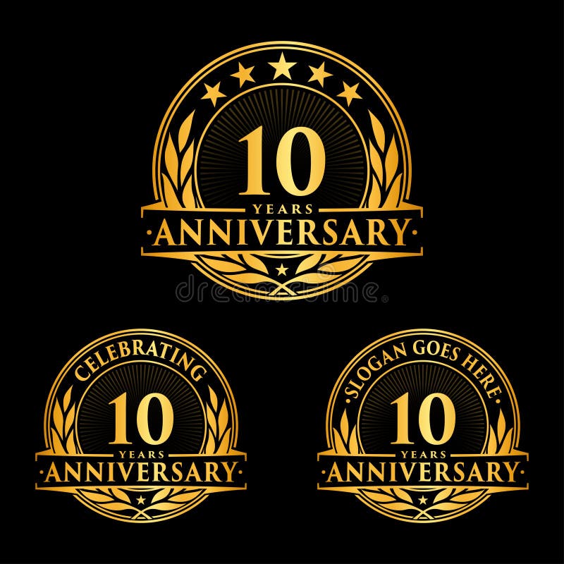 10 rok rocznicowego projekta szablonu Rocznicowy wektor i ilustracja 10th logo ilustracji
