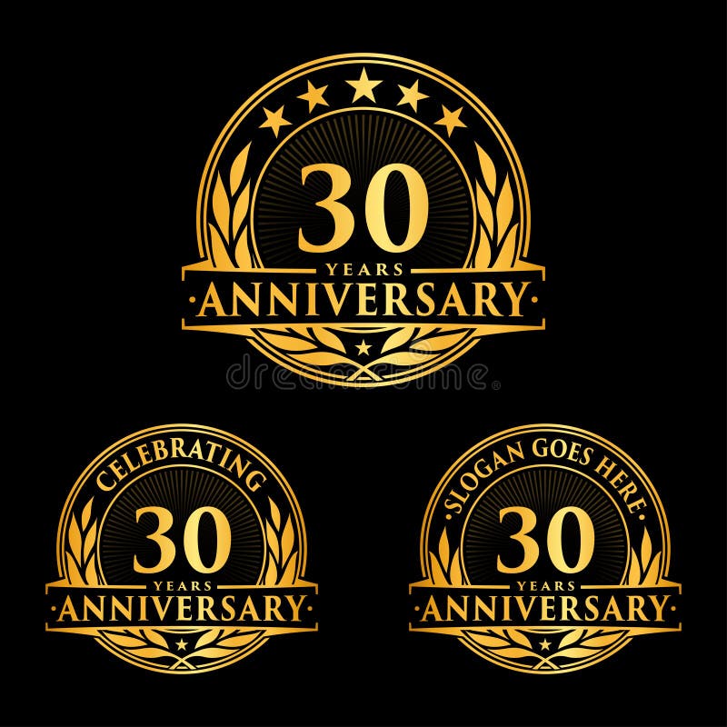30 rok rocznicowego projekta szablonu Rocznicowy wektor i ilustracja 30th logo royalty ilustracja
