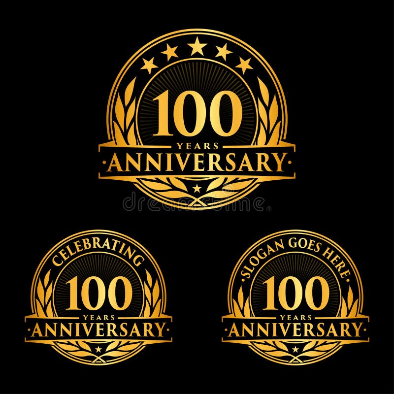 100 rok rocznicowego projekta szablonu Rocznicowy wektor i ilustracja 100th logo royalty ilustracja