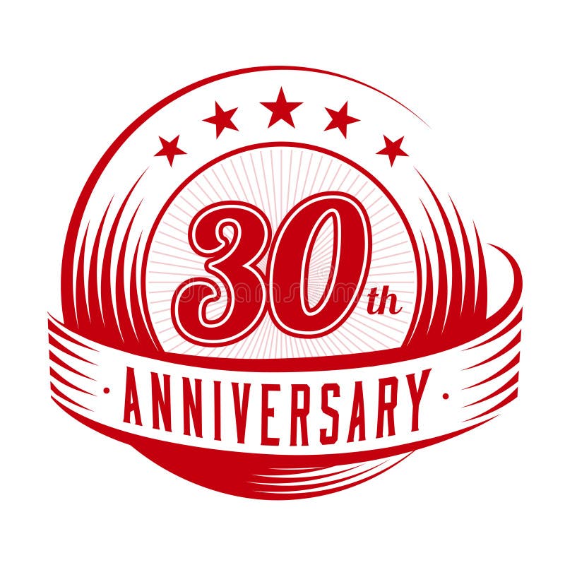30 rok rocznicowego projekta szablonu 30th rocznicowy odświętność logo projekt 30years logo ilustracja wektor