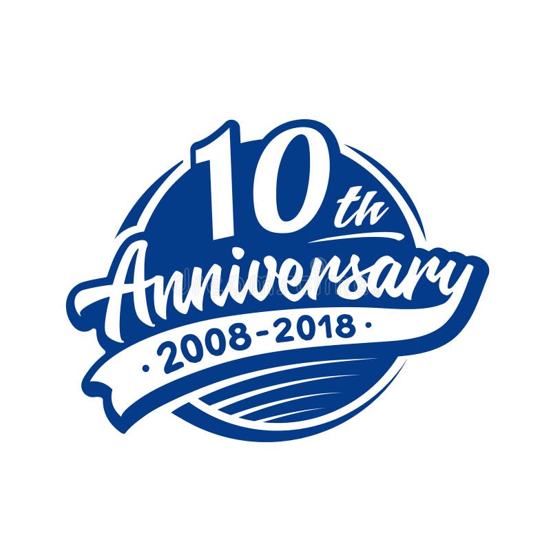 10 rok rocznicowego projekta szablonu Wektor i ilustracja 10th logo ilustracji
