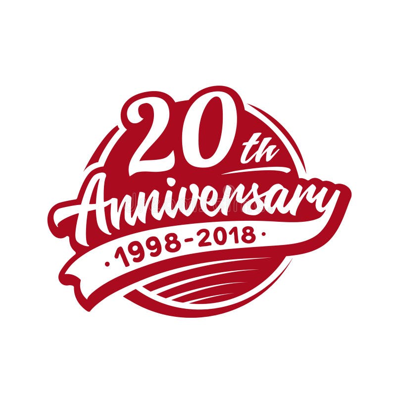 20 rok rocznicowego projekta szablonu Wektor i ilustracja 20th logo ilustracji