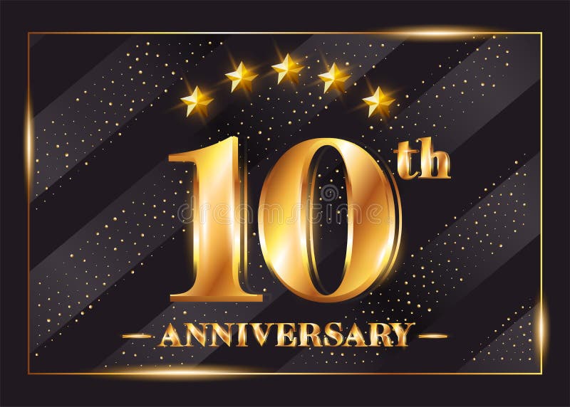 10 rok Rocznicowego świętowanie wektoru loga 10th rocznica royalty ilustracja