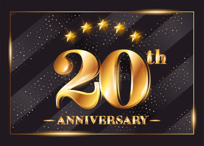 20 rok Rocznicowego świętowanie wektoru loga 20th rocznica