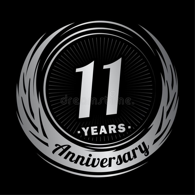 11 rok rocznicowy Elegancki rocznicowy projekt 11th logo. 11 years anniversary celebration design template. Eleven years celebrating vector and illustration. Eleventh year anniversary celebration logo. 11years logo.