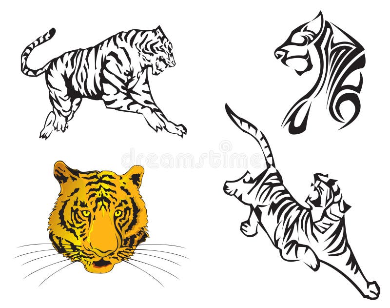 Rok tygrysi zodiak royalty ilustracja