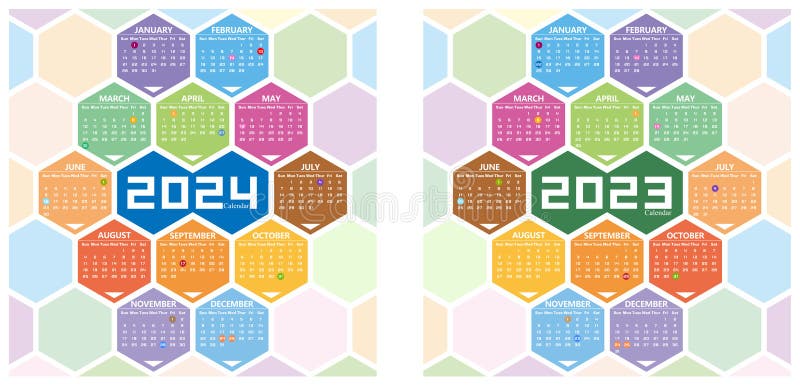Rok wektorowy 2023 i 2024 ilustracja wektor
