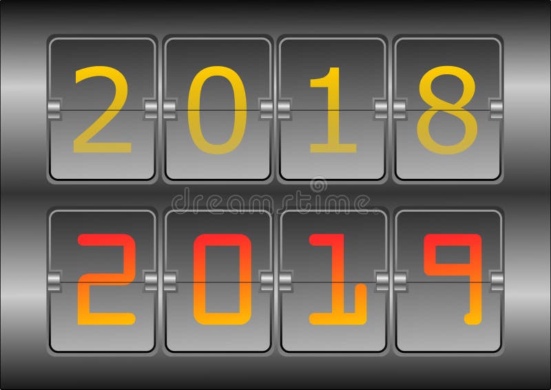 Roku cyfrowy przedstawienie 2018 i nowy rok 2019, ilustracja ilustracja wektor Roku cyfrowy przedstawienie 2018 i nowy rok 2019, ilustracja ilustracja wektor