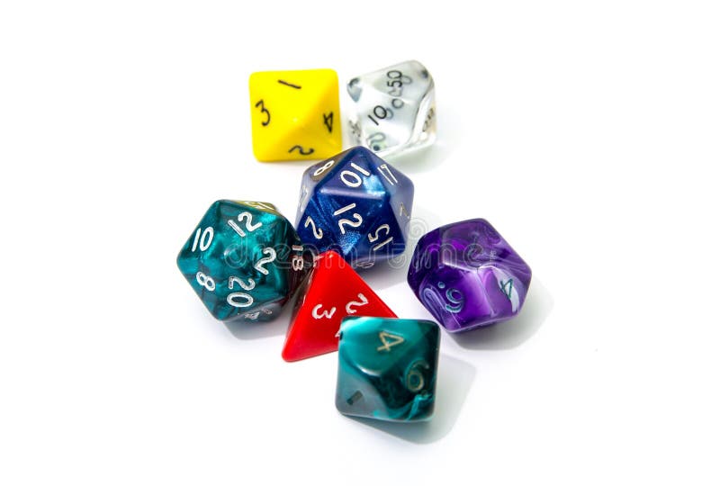 Role playing dices isolated on white background