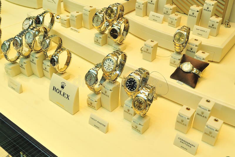 Rolex Watches in Showcase Store Editorial Stock Image Image of hour