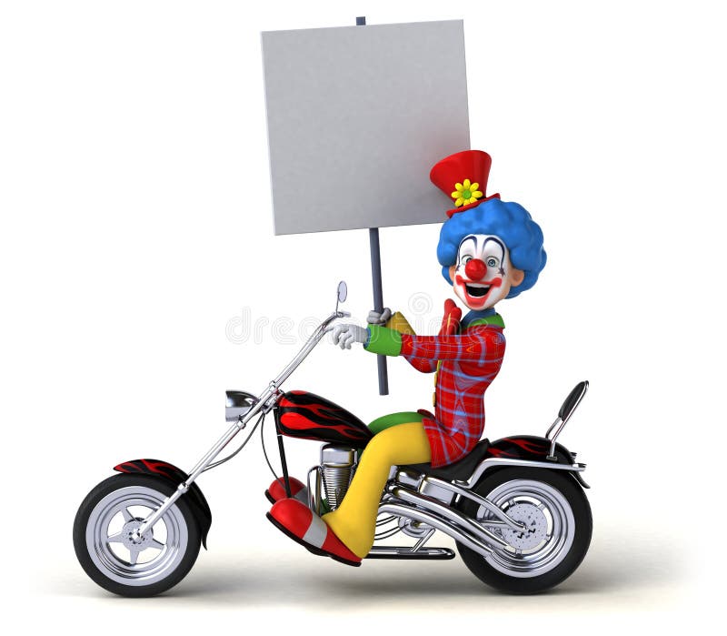 Rolig clown - illustration 3D stock illustrationer Rolig clown - illustration 3D stock illustrationer