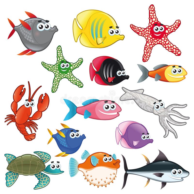 rolig familjfisk vektor illustrationer rolig familjfisk vektor illustrationer