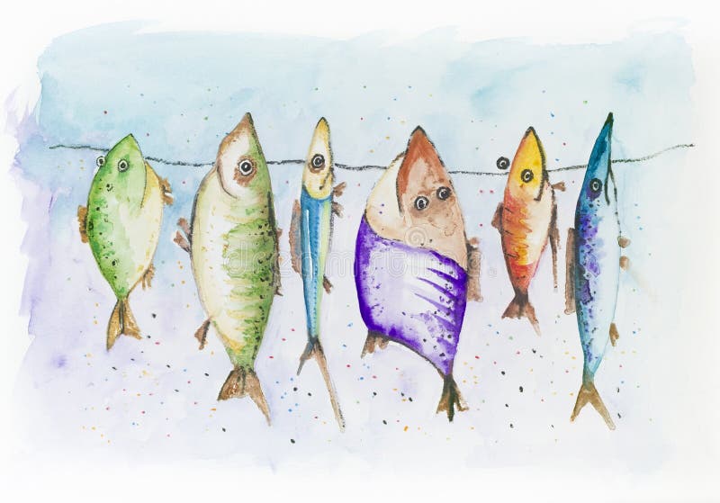 Rolig fisk vektor illustrationer Rolig fisk vektor illustrationer