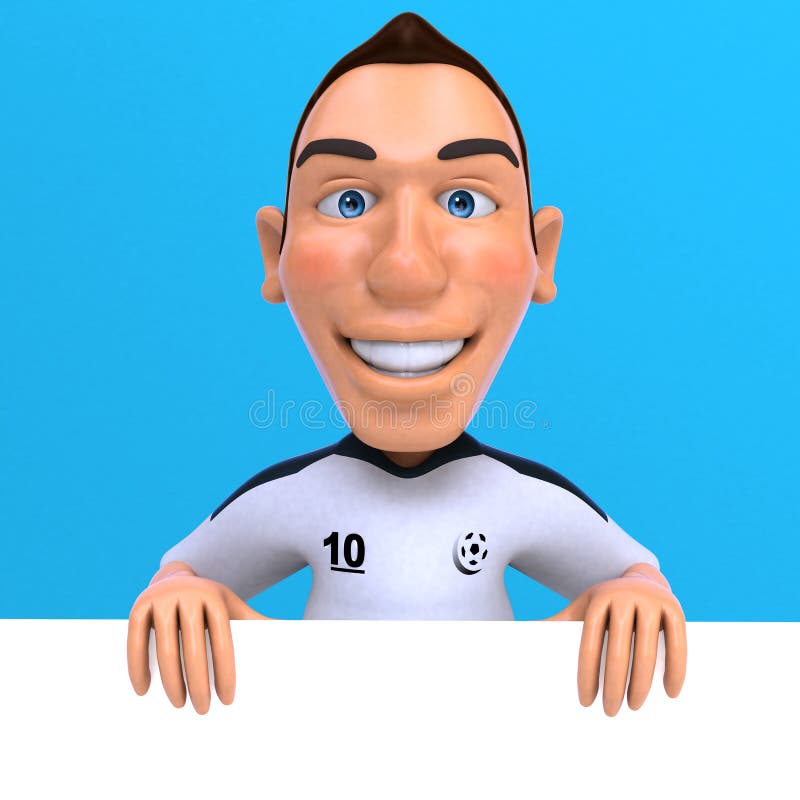 Rolig fotbollsspelare - illustration 3D royaltyfri illustrationer Rolig fotbollsspelare - illustration 3D royaltyfri illustrationer