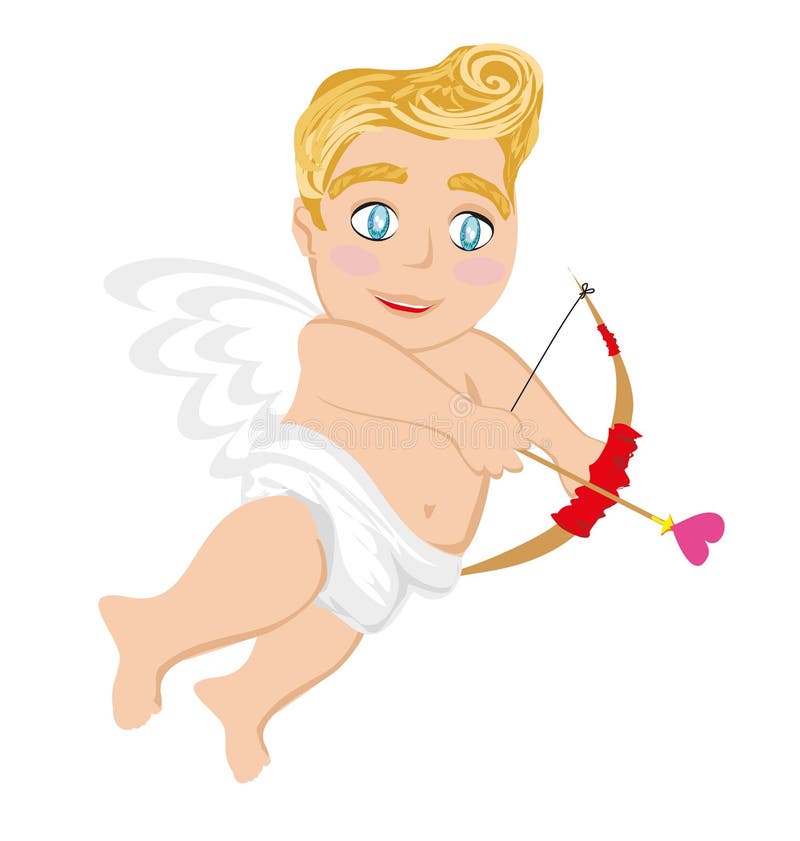 Rolig lite cupid stock illustrationer Rolig lite cupid stock illustrationer