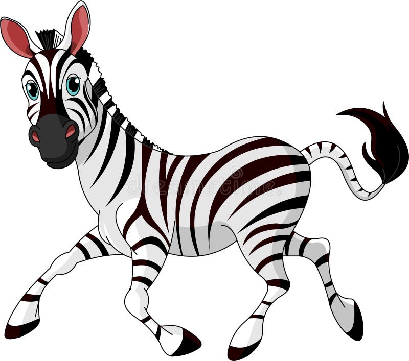 Illustration of Funny running Zebra. Illustration of Funny running Zebra